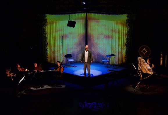 Kronos Quartet performs My Lai with Rinde Eckert and V&acirc;n-&Aacute;nh V&otilde; at BAM in New York City, credit Evan Neff